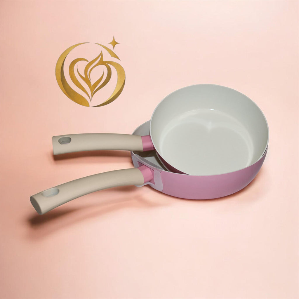 JUEGO DE SARTENES PROFUNDOS - CERAMICA ANTIADHERENTES PASTEL